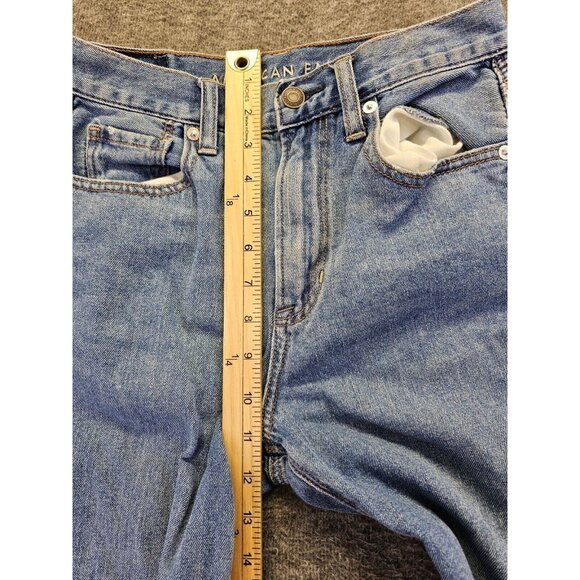 American Eagle Jeans Womens Size 0 Medium Wash Mom Jean Distressed Stretch - Picture 10 of 11